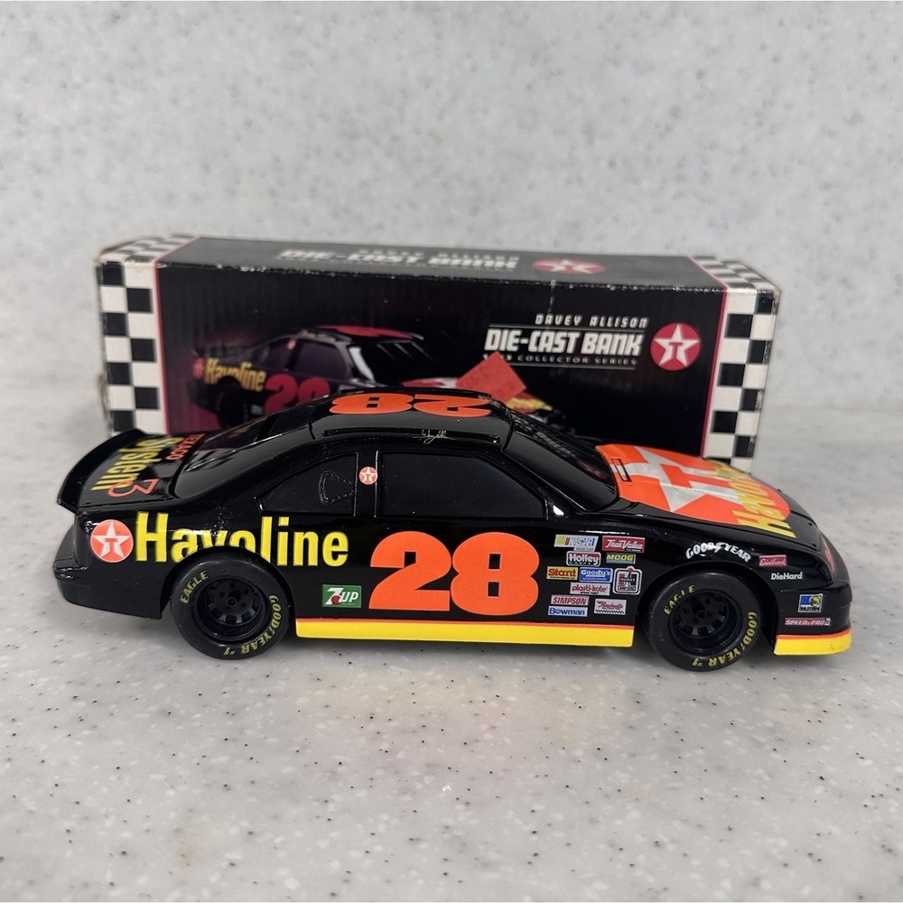 1993 Davey Allison #28 Havoline Ford T-Bird Racing Champions‎ 1:24 Diecast Bank